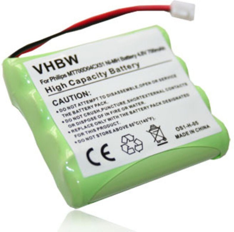 Vhbw - Akku kompatibel mit Philips SBC-EB4880 A1507, SBC-EB4870 A1507 Babyphone Babytalker (700 mAh, 4,8 v, NiMH)