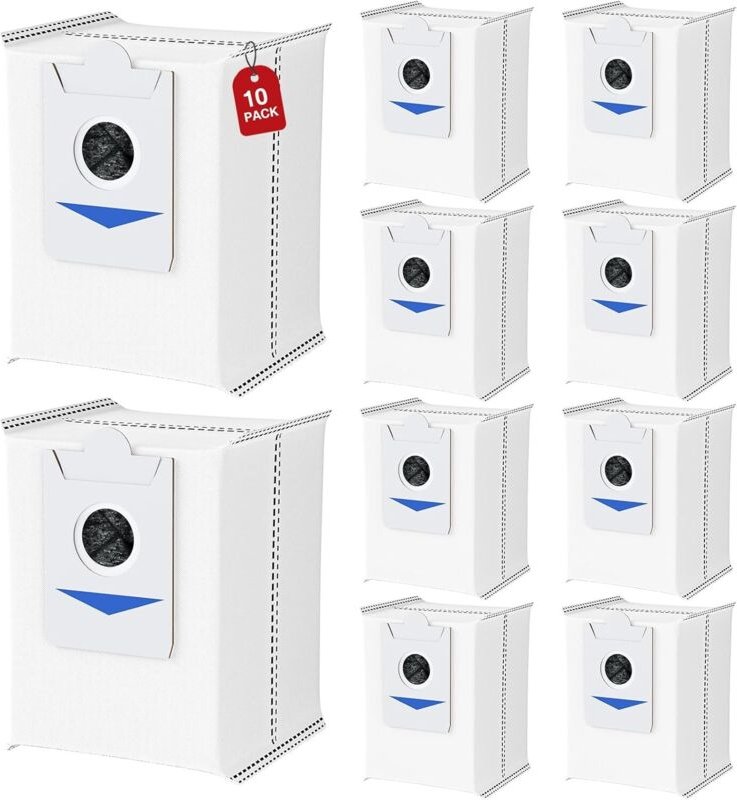 10er-Pack Staubsaugerbeutel, kompatibel mit Ecovacs Deebot X2 Omni Robot – Ersatz-Zubehörset für Ecovacs Deebot X2 Omni ...