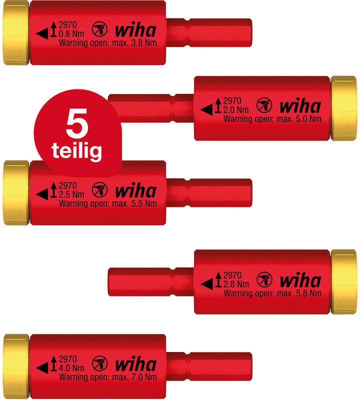 Drehmoment Set easyTorque Adapter electric für slimBits und slimVario Halter 5-teilig i Drehmoment-Adapter i 0,8-4,0 Nm ...