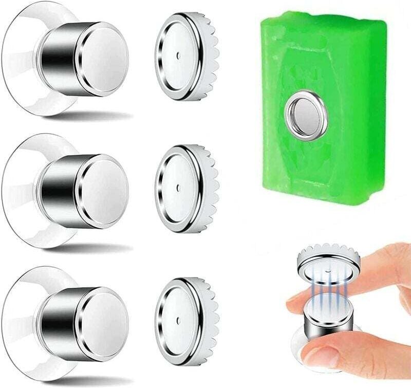 Odipie - 3er-Set Magnet Saugnapf Seifenhalter ohne Bohren Magnetseifenhalter für Dusche und Waschbecken