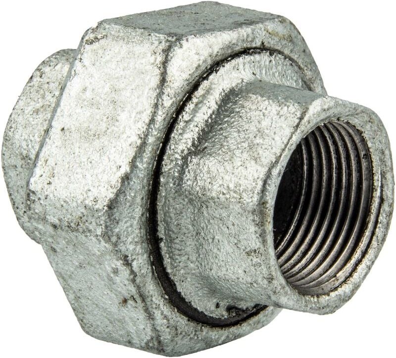 Gebo - Temperguss-Gewindefitting verzinkt Verschraubung konisch dichtend, ig x ig 1 1/4 Zoll, Typ 340, dvgw