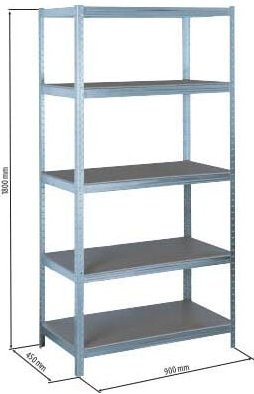 5 Regale 250kg p/regal+clips Holz Stahl verzinkt stilker - 09063