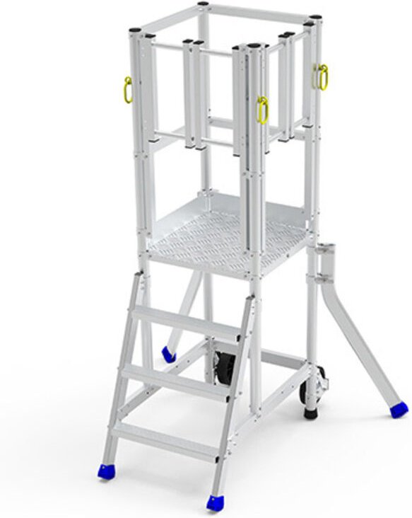 Stehleiter mit großem Podest - 5 Stufen - Bühnehöhe de 1.25m - ER5SL-PD