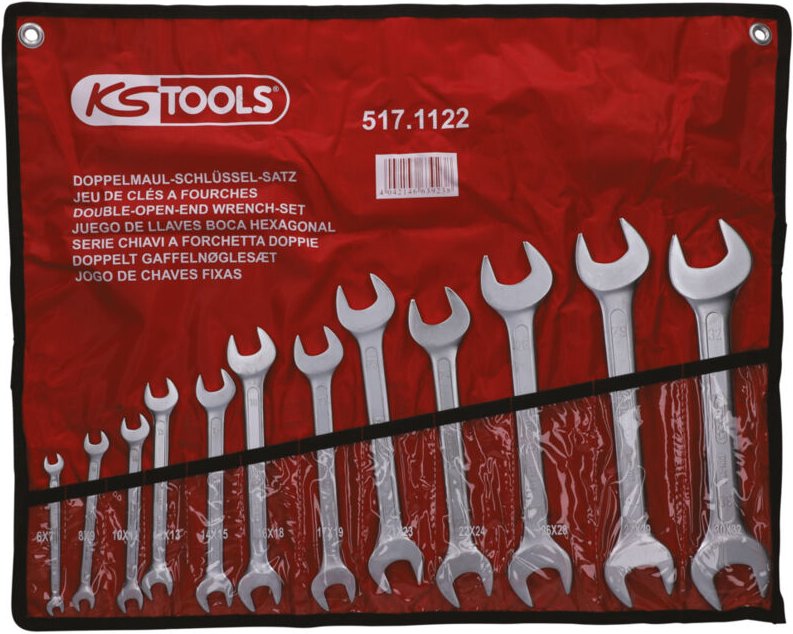 Maulschlüssel-Set – im Etui, 12 metrische Maulschlüssel – im Etui