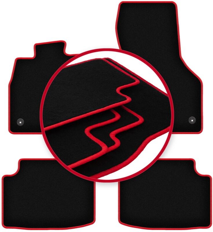CARLUX-RED Autofußmatten für: Skoda Octavia III Liftback, Limousine, Variant, Kombi (2012-2020)