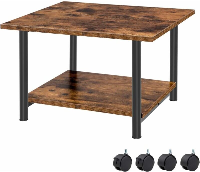 Rolltisch, Druckertisch, Druckerständer mit arretierbaren Rädern, Druckerhalter rollbar mit 2 Ebenen, Druckerwagen Indus...