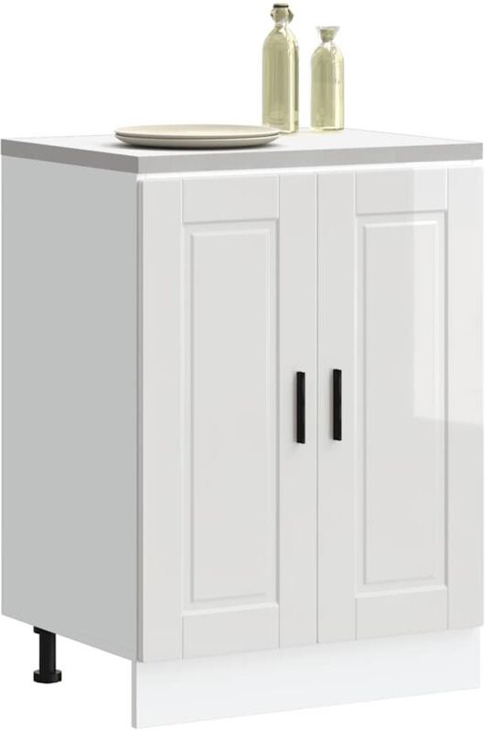 Küchenunterschrank Porto Hochglanz-Weiß Holzwerkstoff - Vidaxl