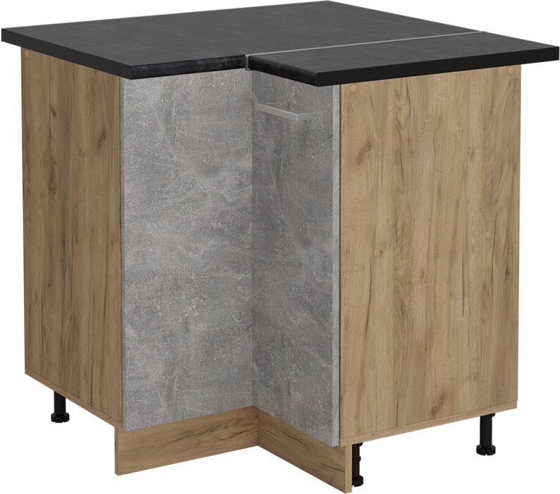 Vicco - Eckunterschrank R-Line, Beton, 75.6 cm , ap Anthrazit