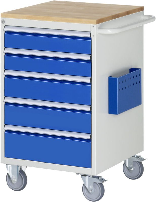 Montagewagen Buche 5x Schublade 2x120 2x150 1x180mm BxTxH 580x650x975mm - RAU