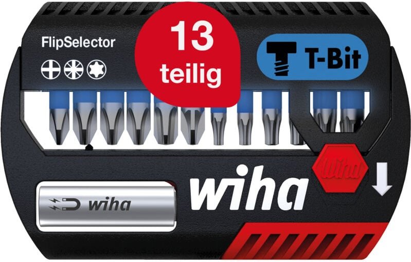 Bit Set FlipSelector 13-tlg. i T-Bit 25 mm, ph, pz, torx 1/4' C6,3 i magnetischer Bithalter i Impact- & Schlaugschrauber...
