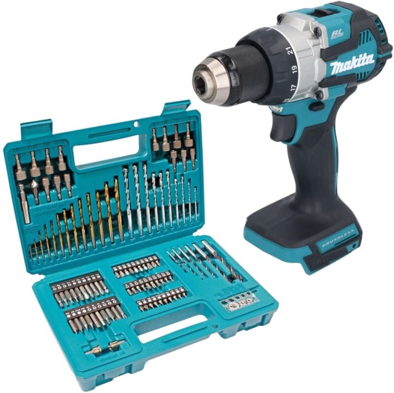 Makita DDF 489 Z Akku Bohrschrauber 18 V 73 Nm Brushless + 102 tlg. Bit Bohrer Set - ohne Akku, ohne Ladegerät