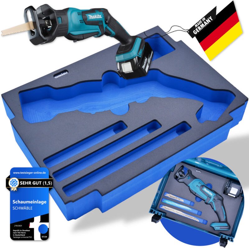 Schaumeinlage Schaumstoffeinlage für Makita Akku-Säbelsäge DJR183 - Schwäble