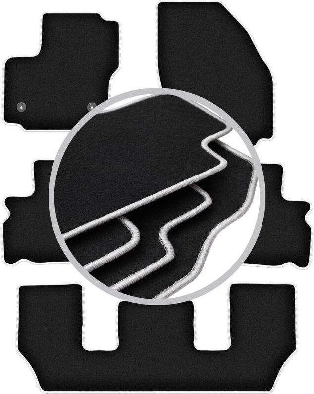 CARLUX-SILVER Autofußmatten für: Ford Galaxy MK2 FL 7-Sitzer (2012-2015)