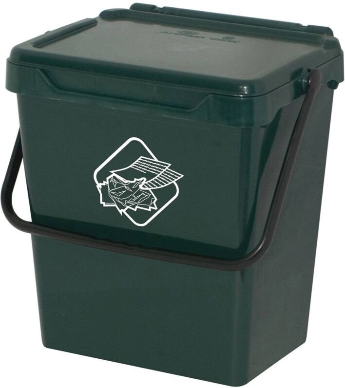 Polypropylenbehälter für separate Sammlung, 30L Abfallbehälter, 100% Made in Italy, 40x31h39 cm, grüne Farbe - Dmora