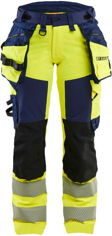 Thumbnail - Dehnbarer Hochsichtbarkeits-Arbeitshose für Damen 7022 - Gelb/Navy XL - FR(48) - SE(C46) - Kurz