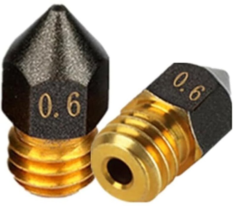 Stück 3D-Druckerzubehör MK8 Vulkanische Messingdüse - 0,6 / 1,75 mm für 1,75 mm Ender3 Pro CR10/S