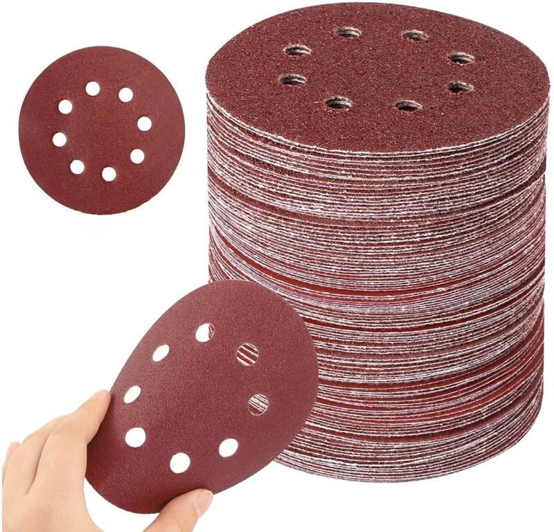 125-mm-Schleifscheiben, 60 Stück 8-Loch-Schleifscheiben, Schleifscheiben für Exzenterschleifer, 10 P40, 10 P60, 10 P80, ...