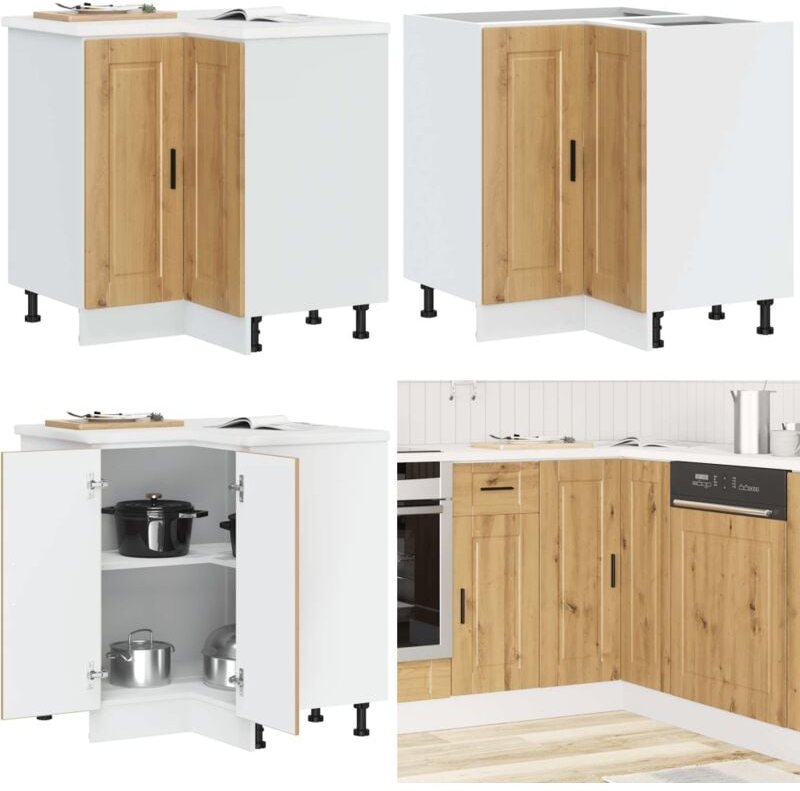 Küchen-Eckunterschrank Porto Artisan-Eiche Holzwerkstoff - Vidaxl