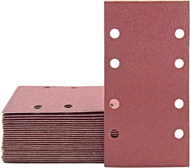 Fox Klett-Schleifblätter, 186 x 93 mm, 8-Loch, f. Schwingschleifer, Normalkorund (50 Stk.) K150 - Miotools