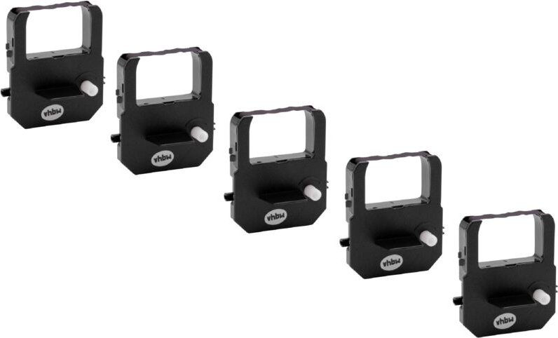 Vhbw - 5x Farbband Schriftband kompatibel mit Simplex 300, 1602, EP40, EP800 Nadeldrucker, Bondrucker - Schwarz