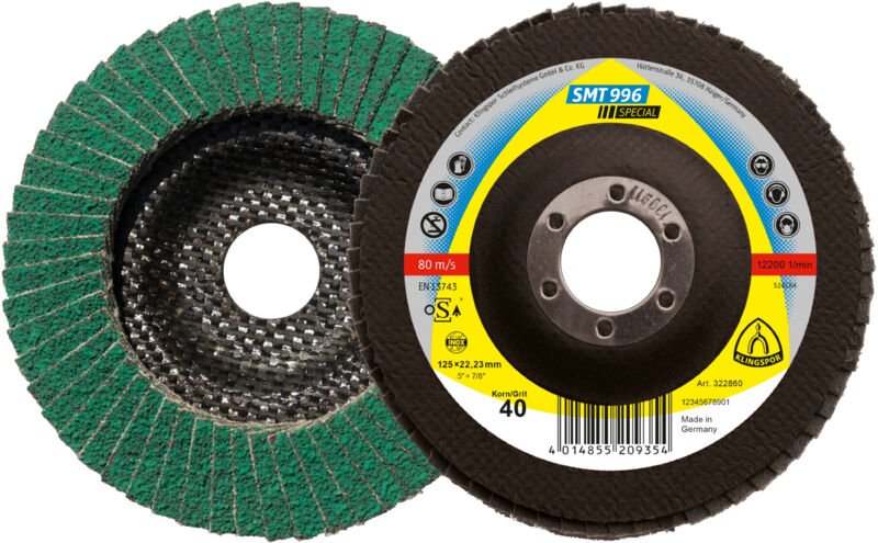 Klingspor - smt 996 Schleifmopteller Multibindung Keramik, 115 x 22,23 mm Korn 80 gewölbt 10 Stk
