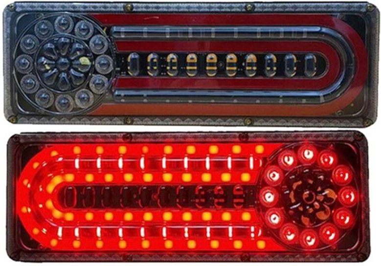 2 stücke 24V led Dynamische Auto Lkw Rücklicht Rücklicht Blinker Hinten Anzeige Bremse Lichter Für Lkw Anhänger van 41,5...