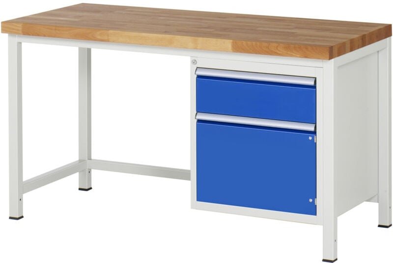 Rau Werkbank höhenverstellbar 8152A1, B1500xT700xH840-1040mm, 1x Schublade-TA, 1x Tür