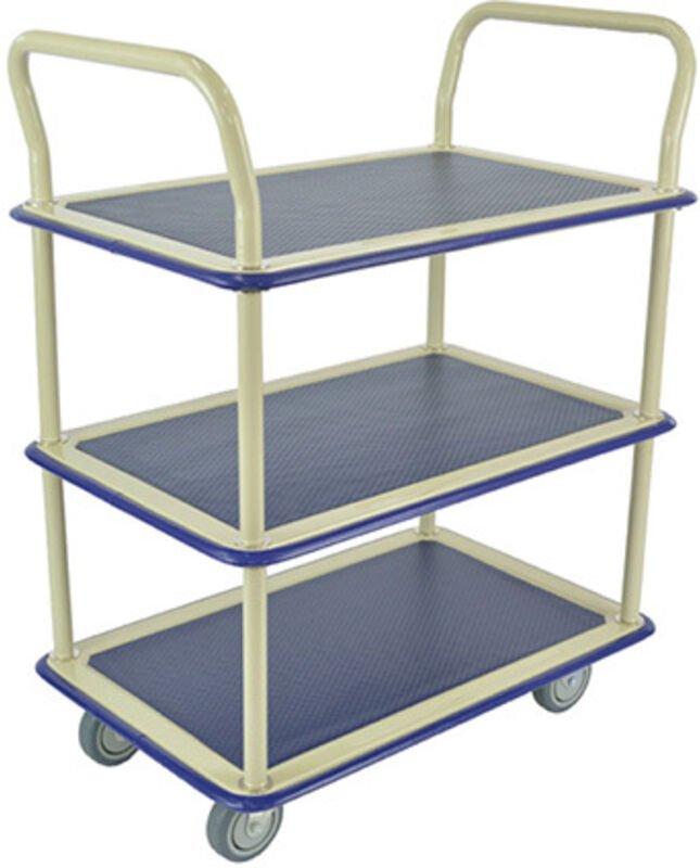 Vielseitiger Stoßschutz-Servierwagen - 3 Platten / Tragfähigkeit 200 kg - 885007682