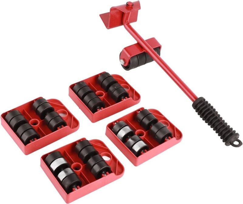 Thumbnail - Sollbry 5-teiliges Set zum Bewegen schwerer Möbel, Möbeltransporter mit Rädern und Möbelhebeset, 150-kg-Lager, zum Beweg...