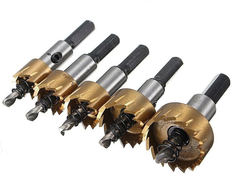 Thumbnail - 5-teiliges Set 16–30 mm HSS-Bohrer, Lochsäge, Lochschneider, Bohrer, Kobalt 6542, Schnellarbeitsstahl, Metall, Holz, Leg...
