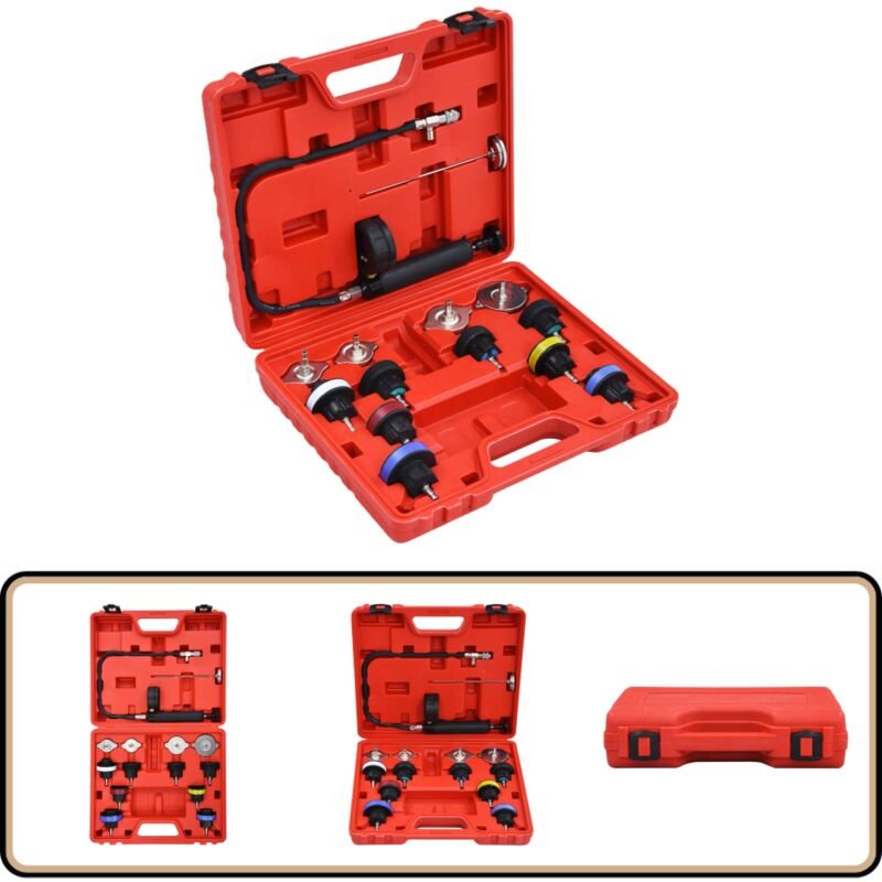 Vidaxl - 14-tlg. Druckprüfgerät für Kühlsysteme & Kühlerdeckel - Kühlerdrucksensor - Kühlsystemprüfung - Leckortung - Kü...