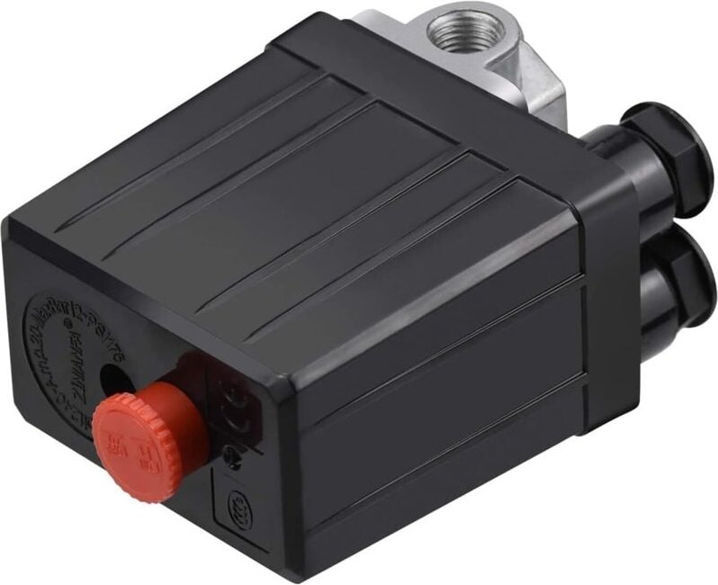 Luftkompressor-Druckschalter mit 4 Anschlüssen 90–125 PSI 240 V 12 mm (1/4 Zoll) Gewinde Druckschalter-Steuerventil Komp...