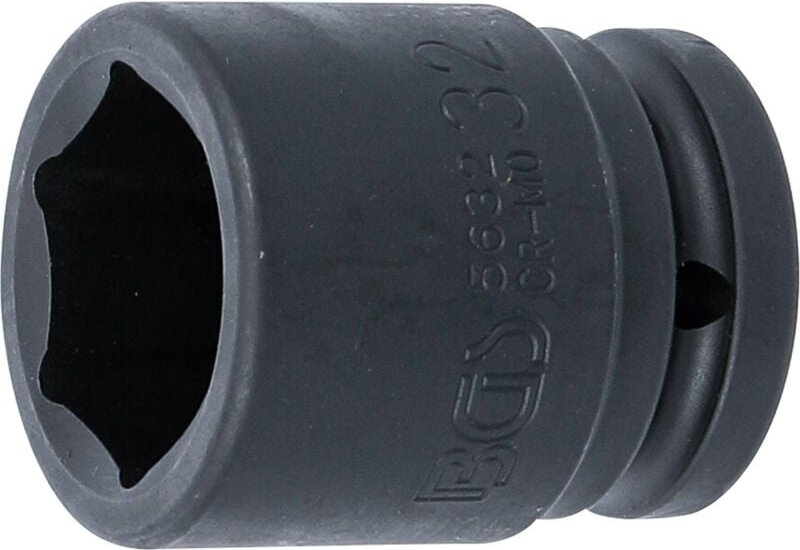 Kraft-Steckschlüssel-Einsatz Sechskant Antrieb Innenvierkant 20 mm (3/4") SW 32 mm