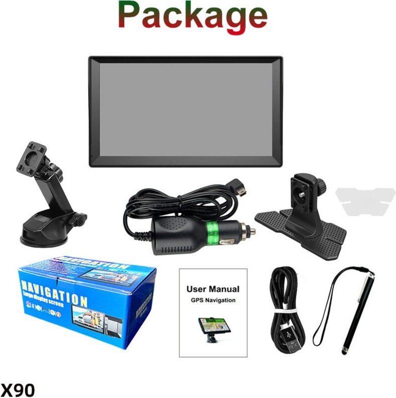 Auto-GPS-Navigation, 9-Zoll-Auto-GPS-Navigation Großer Touchscreen Sprachführung POI 800 × 400 Tragbar für LKW