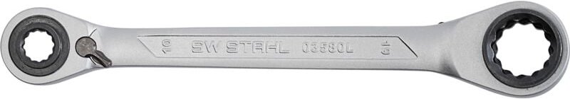 SW-Stahl 03580L Ringratschenschlüssel 4 in 1 SW 10, 13, 17, 19 mm mit Umschaltfunktion und schlankem Ratschenkopf I Ring...