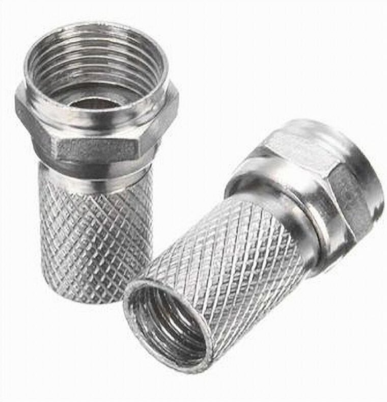 Trade Shop Traesio - Trade Shop - set 2 stück schraubkoaxial-antennenanschluss für sat-tv-koaxialkabel C-093 -