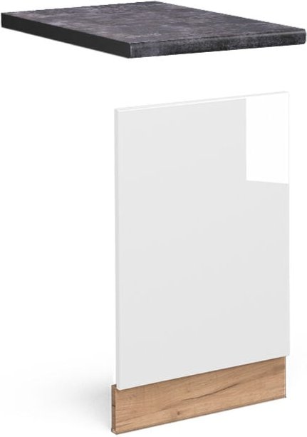 Frontblende Fame-Line, Weiß Hochglanz, 45 cm , AP Anthrazit, Vicco