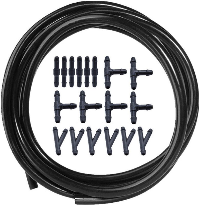 200 cm Universal-Scheibenwaschschlauch, Kfz-Schlauch, Reparatursatz für Scheibenwaschflüssigkeitsschläuche mit 18 Schlau...