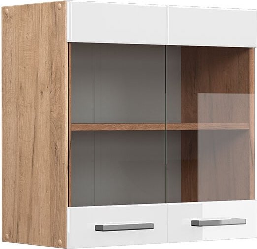 Vicco - Küchenglasschrank R-Line, Weiß Hochglanz, 60 cm