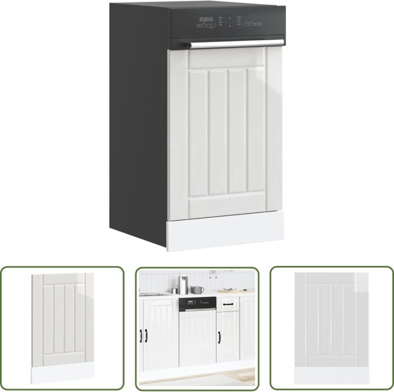 The Living Store - vidaXL Geschirrspülerblende Lucca Hochglanz-Weiß Holzwerkstoff