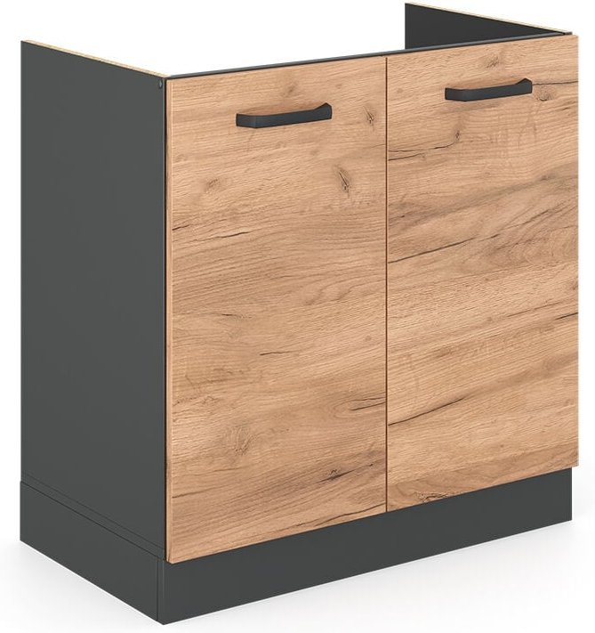 Vicco - Spülenunterschrank R-Line, Goldkraft Eiche, 80 cm ohne Arbeitsplatte