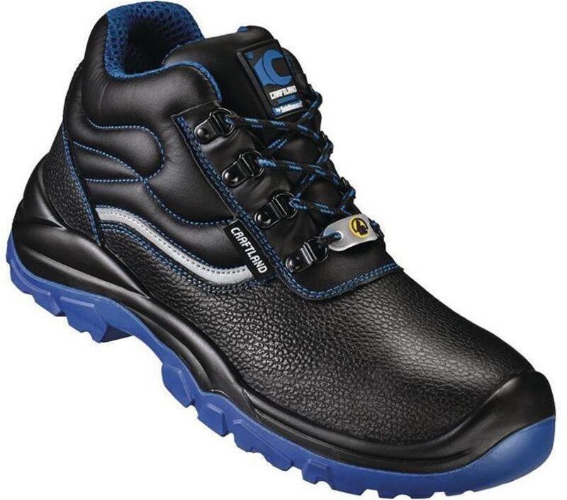 Thumbnail - Sicherheitsstiefel ANKLAM Größe 46 W. 10,5 schwarz/blau S3 FO SR ESD EN ISO 20345 Leder