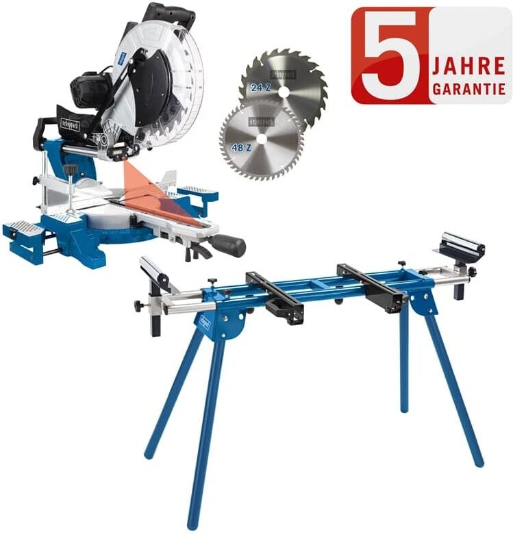 Scheppach - Kapp und Gehrungssäge HM140L Zugsäge Säge 2.Sägeblatt Set mit UMF1600