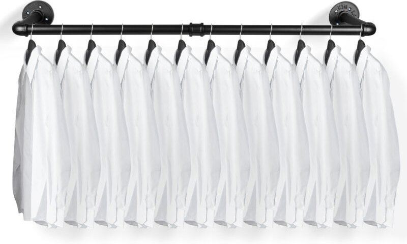 SWANEW Kleiderstange (1 St),Kleiderständer für die Wand,65 kg Belastbarkeit,Kleiderstange Garderobenstange im Industrie-...