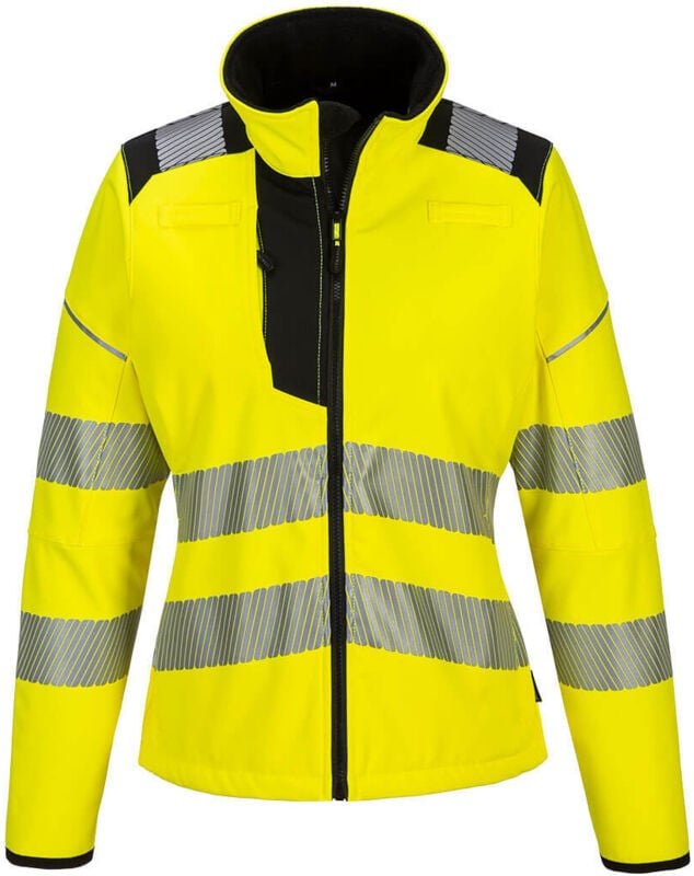 Thumbnail - Damen-Softshell-Jacke PW3 Hochsichtbarkeit Gelb/Schwarz XS