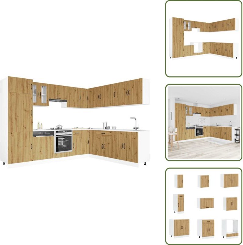 Vidaxl - 14-tlg. Küchenschrank-Set Lucca Artisan-Eiche Holzwerkstoff - Küchenschrank-Set - Küchenschrank-Sets - Küchenze...