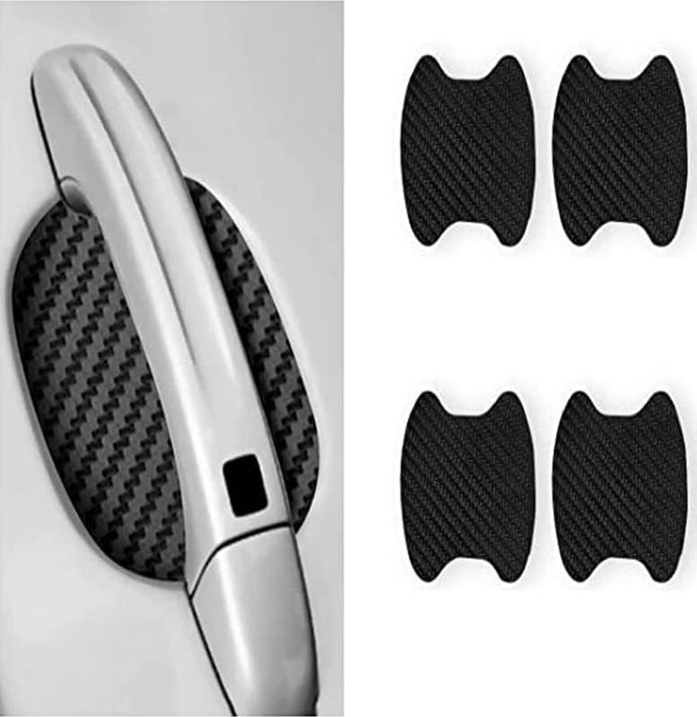 Stück Auto-Schutzfolie (schwarz), universell, kratzfest, aus Kohlefaser, für Autotürgriffe, geeignet für die meisten Aut...