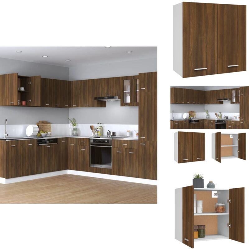 Hängeschrank Braun Eichen-Optik 60x31x60 cm Holzwerkstoff - Küchenregal - Hängeschrank - Holzküche - Eiche Optik - Wohnz...