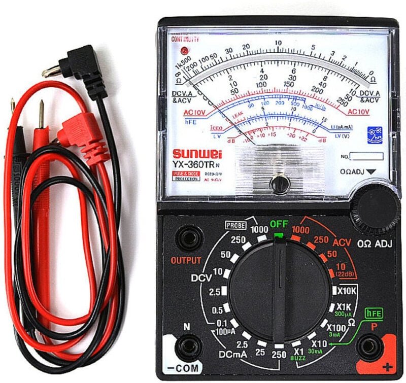 Trade Shop - Tragbares analoges Messgerät Voltmeter Amperemeter Ohmmeter YX-360TRN -