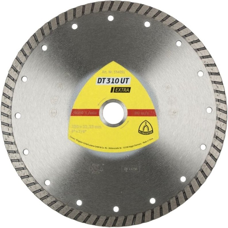 Klingspor DT 310 UT Diamanttrennscheiben, 125 x 2 x 22,23 mm 2 x 10 mm, geschlossener Rand Turbo